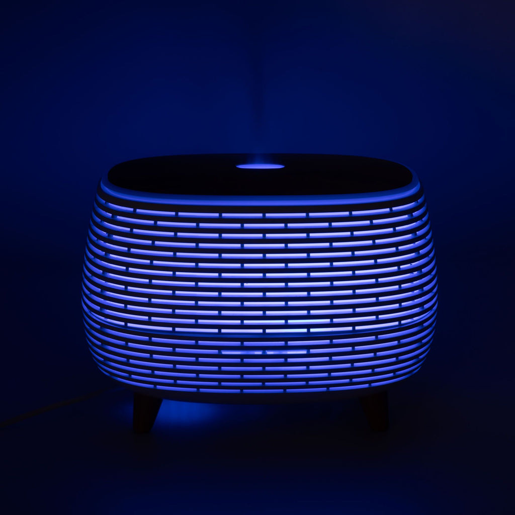Futuristischer geriffelter Aroma-Diffuser mit Farbwechsel-Licht