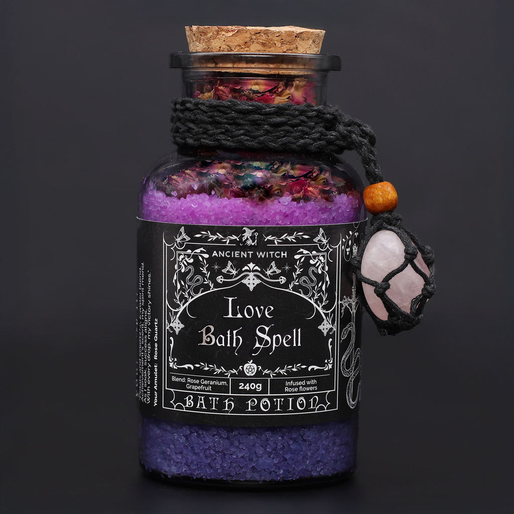 Ancient Witch koupelový kouzelný lektvar a amulet z růženínu – láska