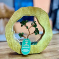 Edelsteinbaum-Garten - Ring aus Mangoholz - Grüner Aventurin - 60 Chipsteine