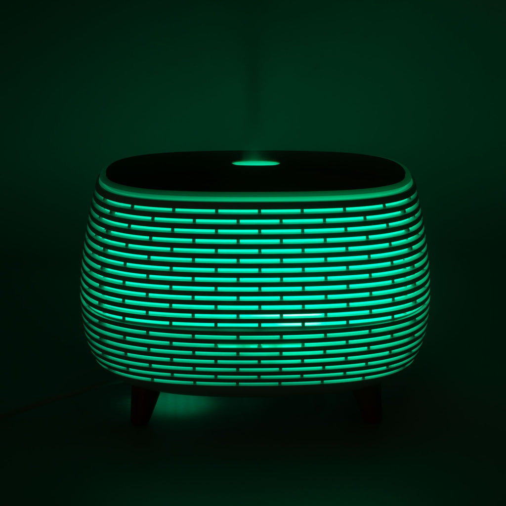 Futuristischer geriffelter Aroma-Diffuser mit Farbwechsel-Licht