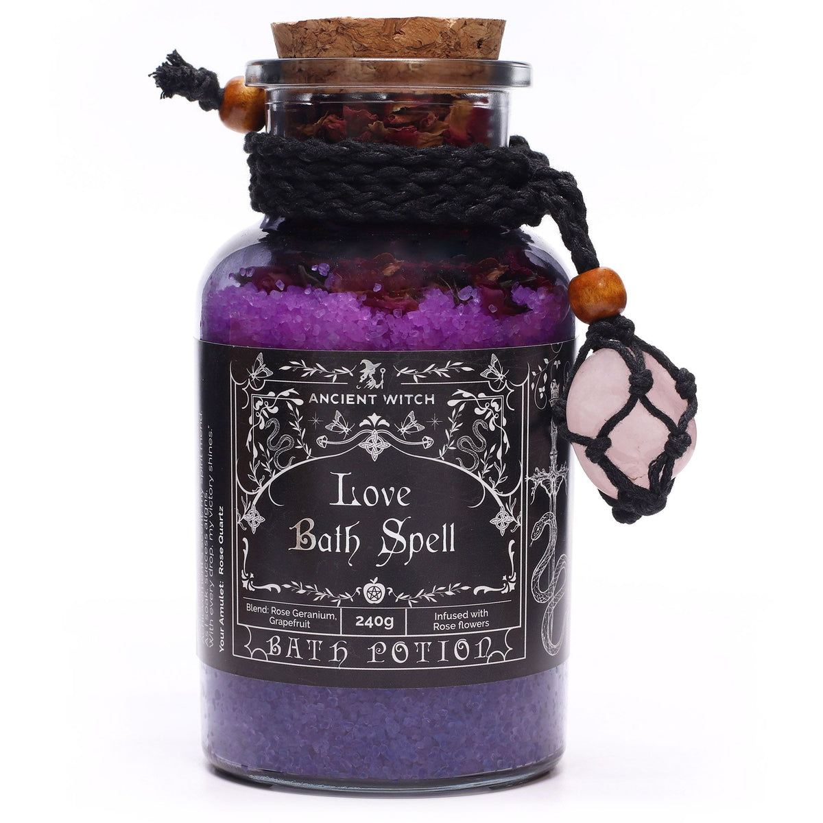 Ancient Witch koupelový kouzelný lektvar a amulet z růženínu – láska