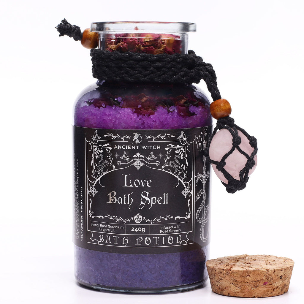 Ancient Witch koupelový kouzelný lektvar a amulet z růženínu – láska