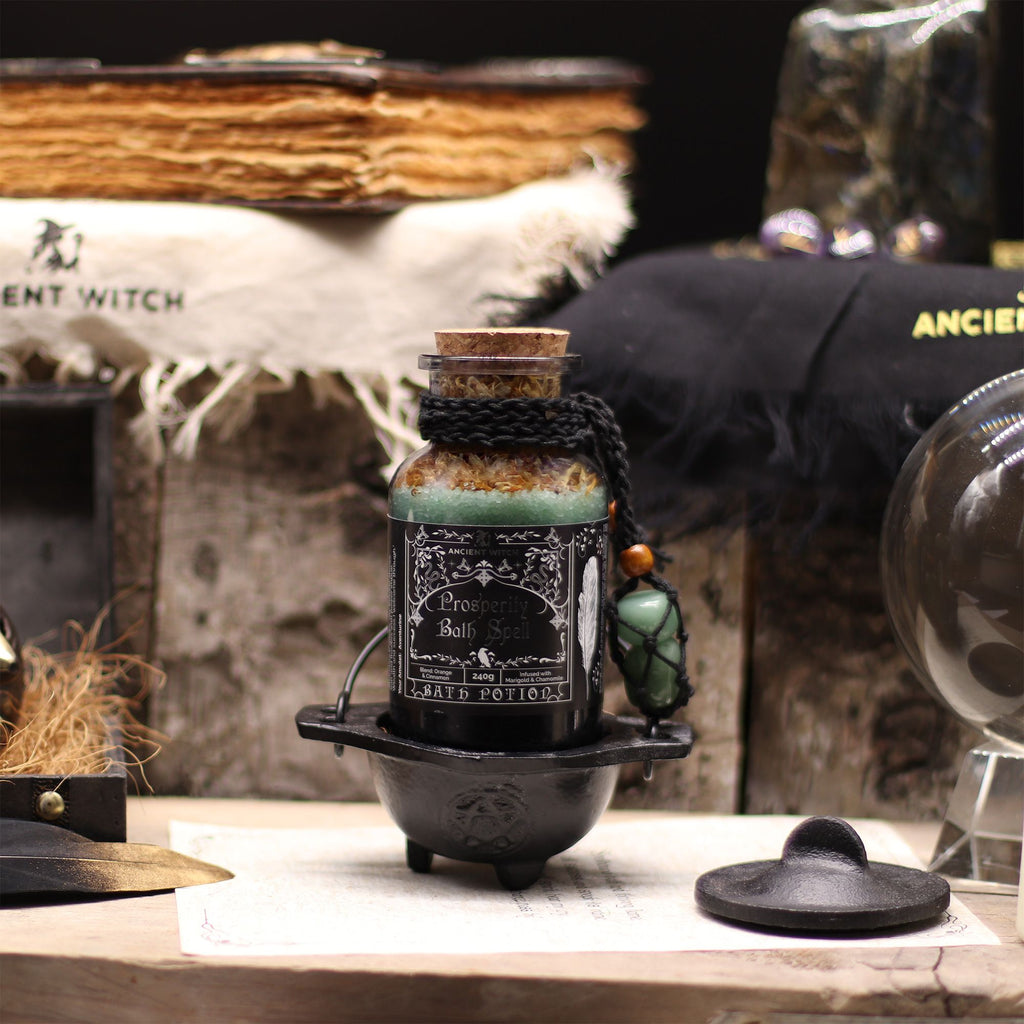 Ancient Witch koupelový kouzelný lektvar a amulet z avanturínu – prosperita