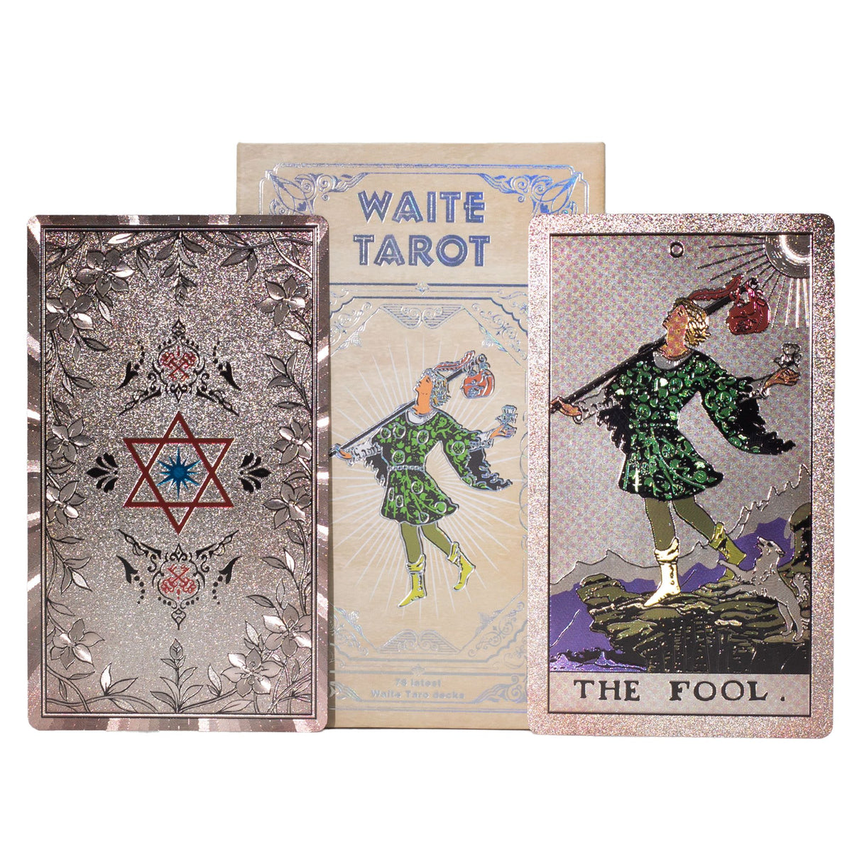 Ezüstfóliás Waite tarot kártya szett - füzettel