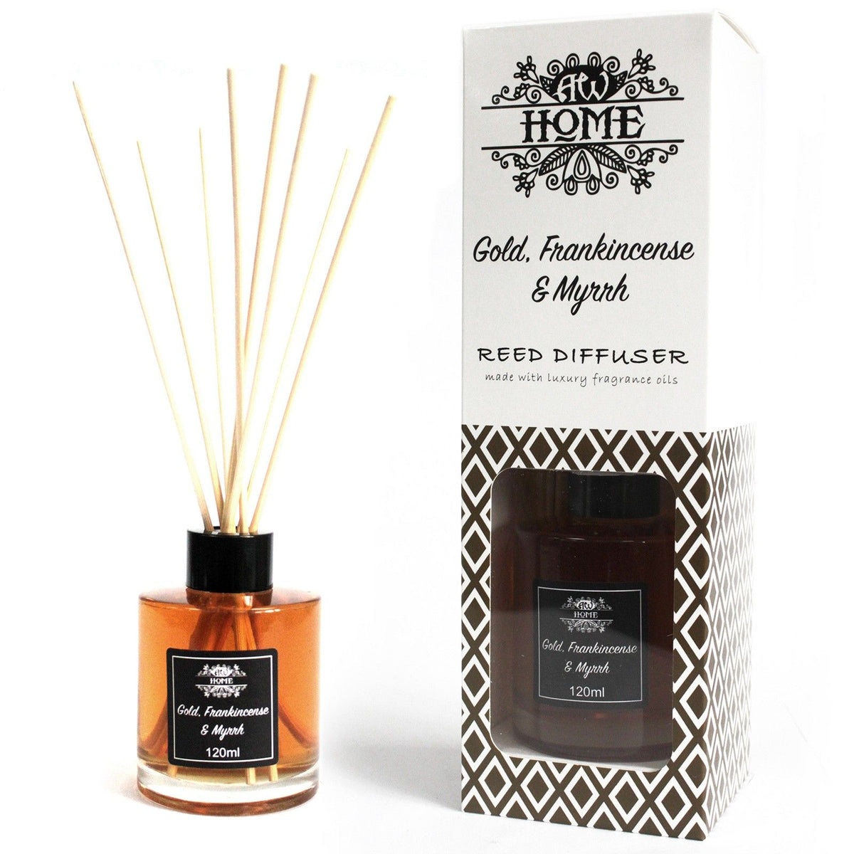 120 ml nádpálcás illatosító - arany, tömjén és mirha