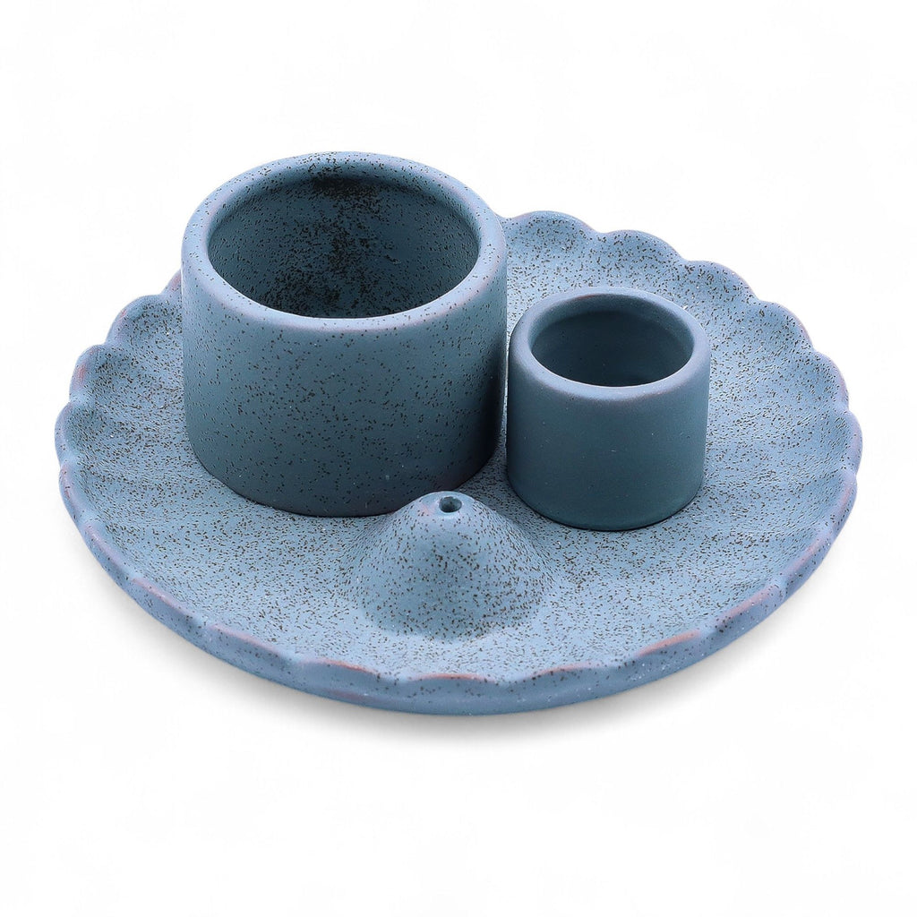 Halter für Palo Santo & Räucherbündel - Lotusblume - Blau