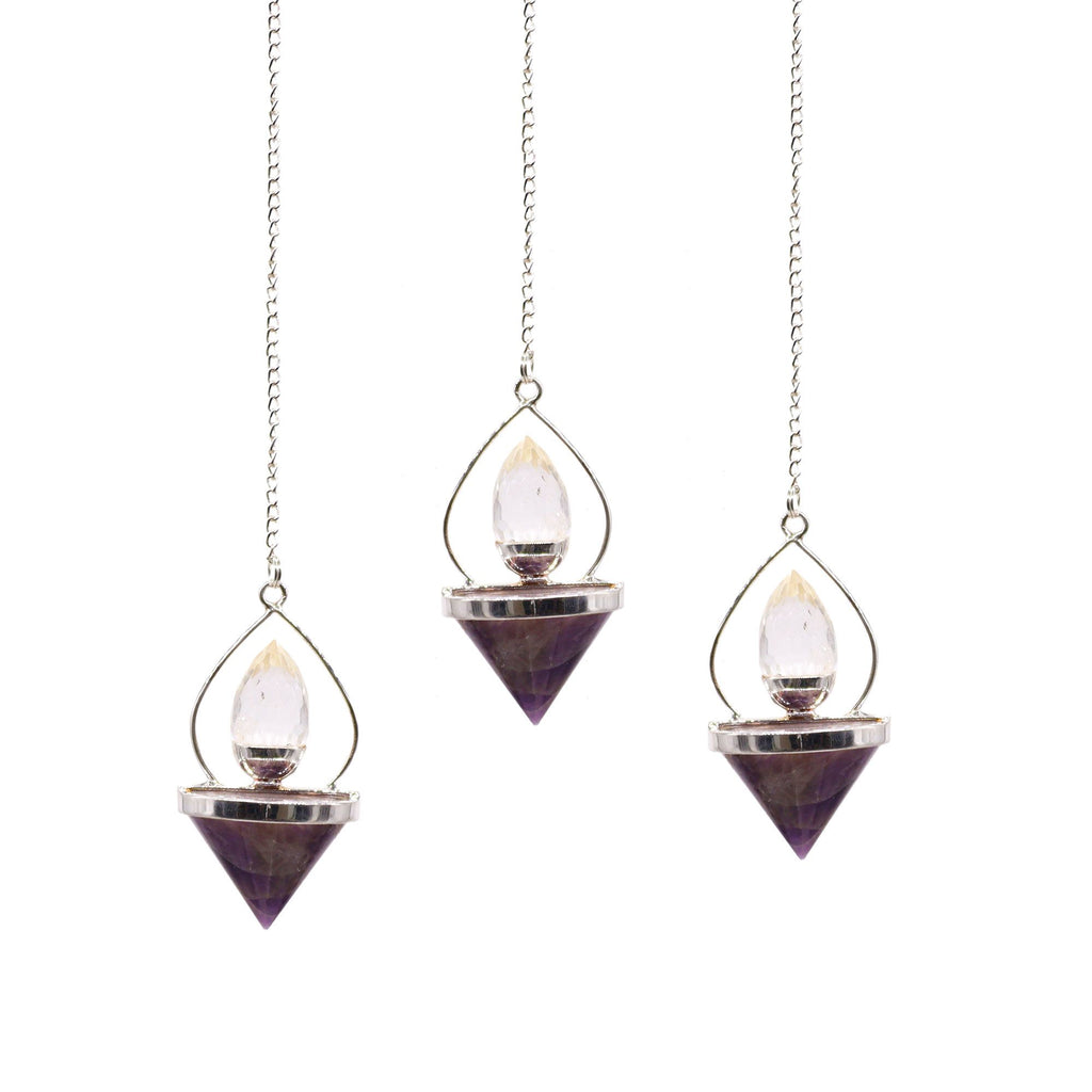 Edelstein-Pendel Laterne des Lebens - Amethyst & Bergkristall