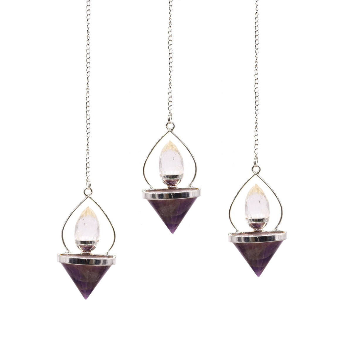 Edelstein-Pendel Laterne des Lebens - Amethyst & Bergkristall
