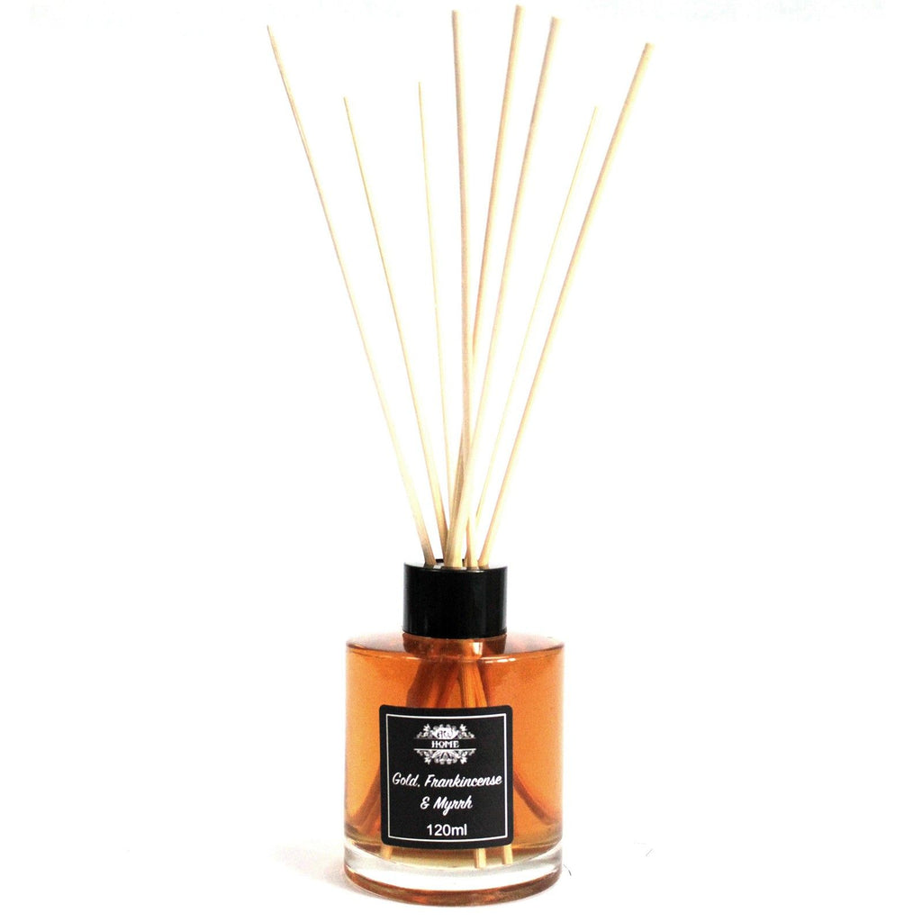 120ml Raumduft mit Stäbchen - Gold, Weihrauch & Myrrhe