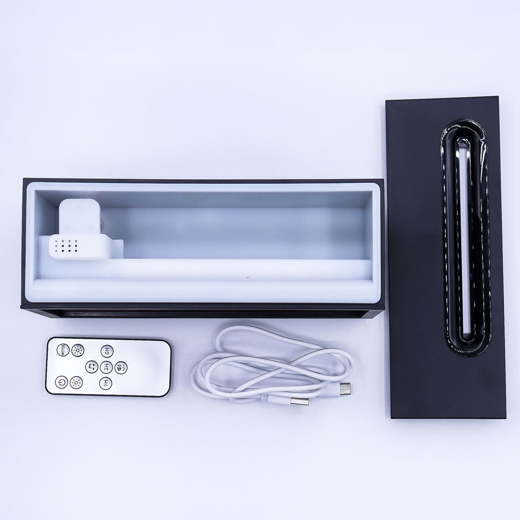 Aroma difuzér s efektom plameňa a spevom vtákov – čierny – USB – zmena farieb