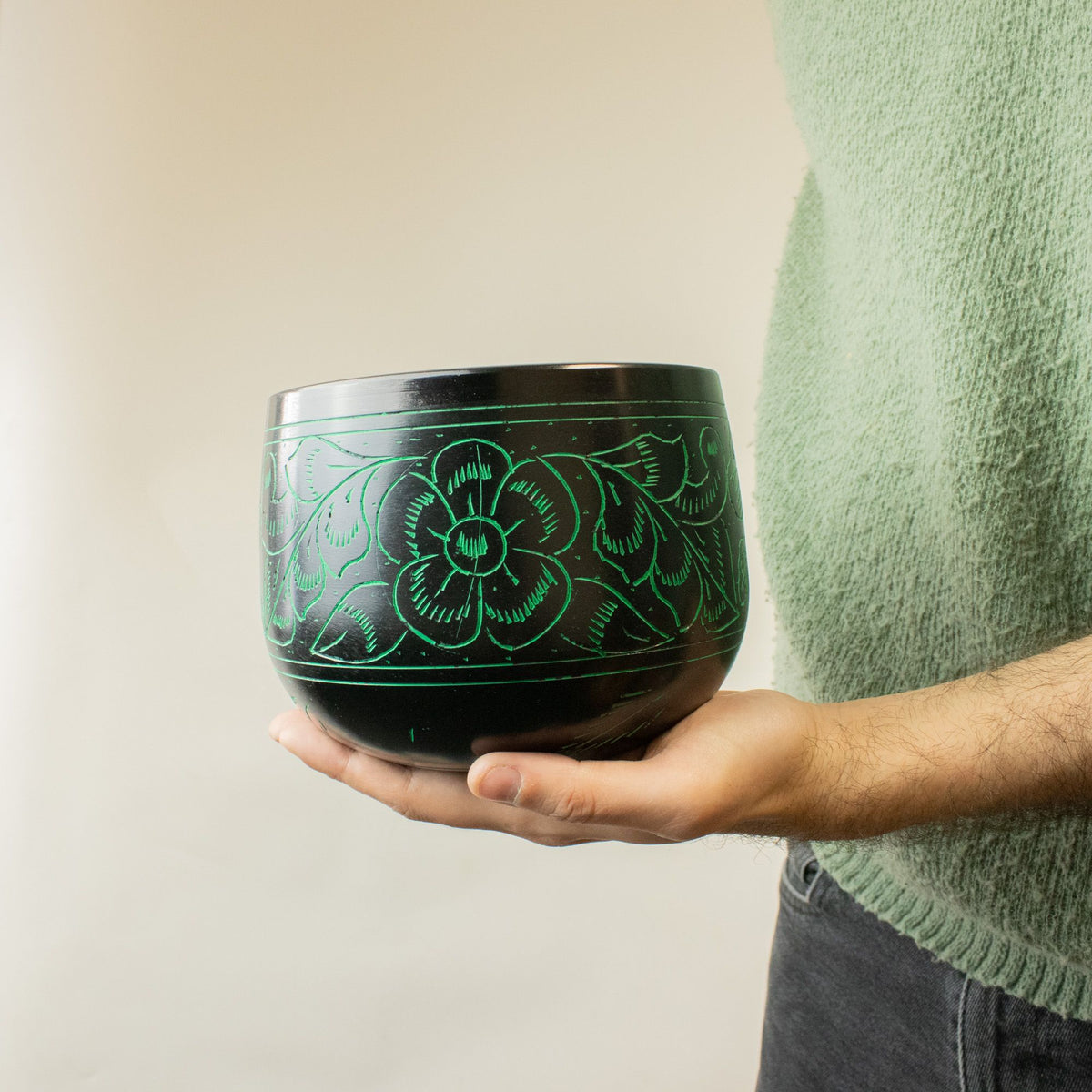 Üst hangtál - varázsgomba - zöld (15 cm)