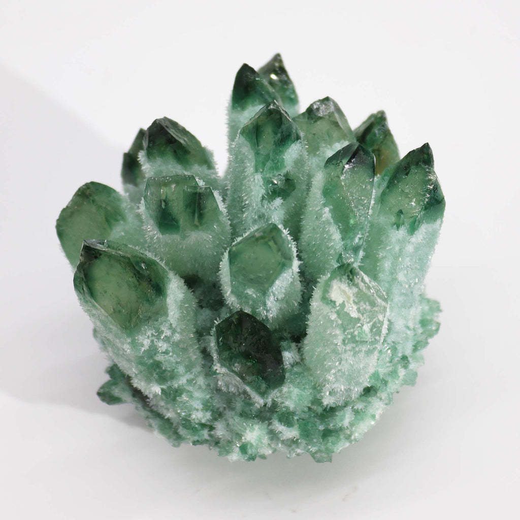 Crafted Quartz Cluster - Green Ghost Quartz (approx 250-300gm 8cm)