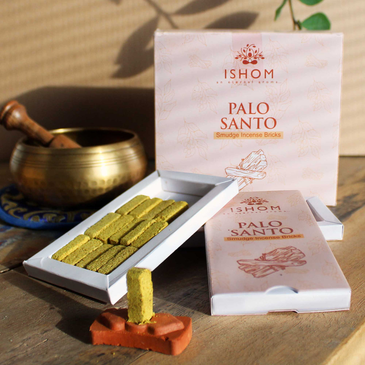 Füstölő gyantatégla tartóval, 15 db – palo santo