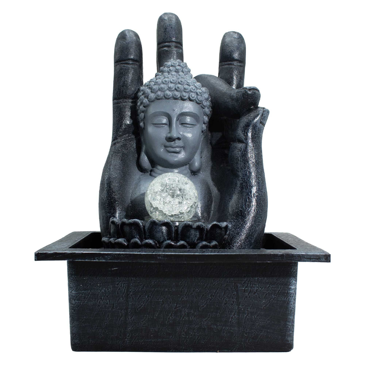Buddha kéz és fej asztali szökőkút (20x25x35 cm)