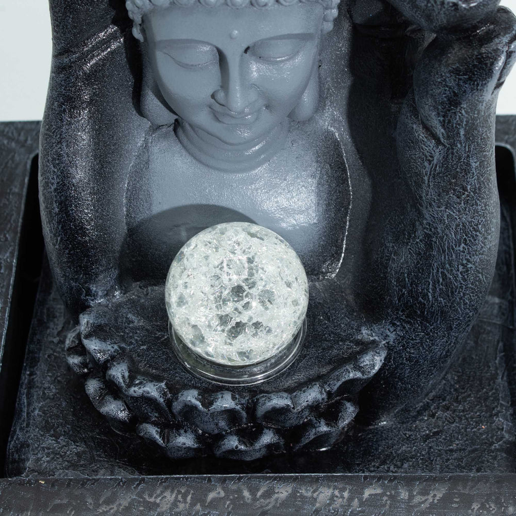 Zimmerbrunnen mit Buddha-Hand & Buddha-Kopf (20x25x35cm)