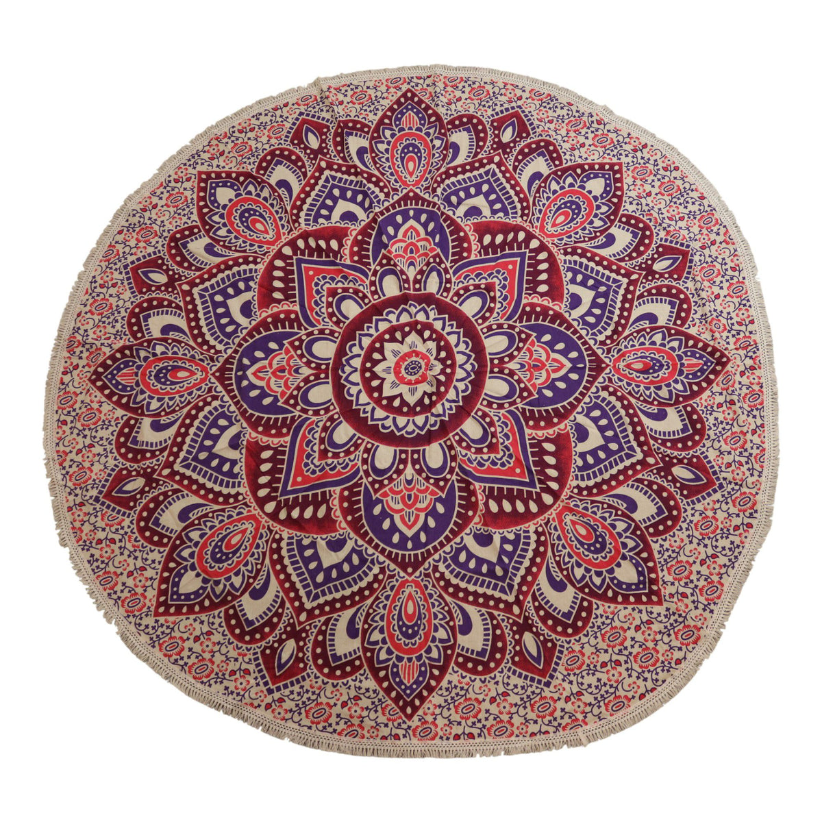 Nagy kerek mandala falidísz (180 cm) - rózsaszín és lila