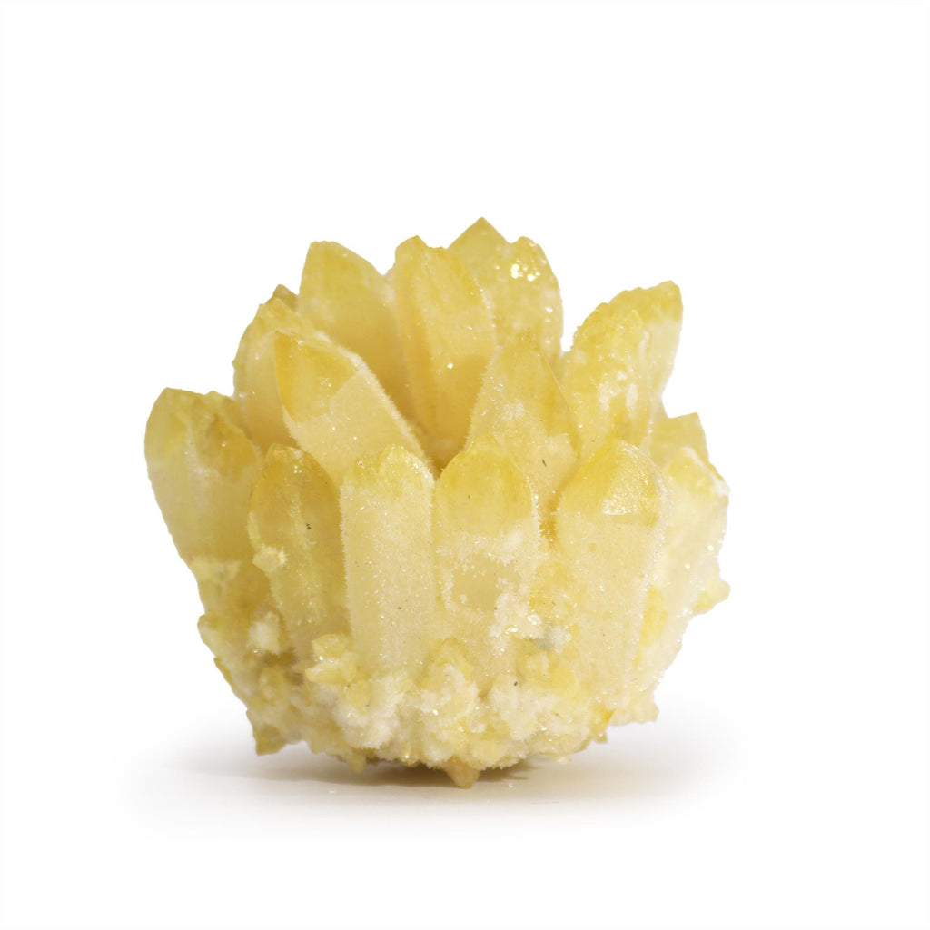Opracovaný kryštálový klaster – žltý ghost kremeň (cca 250-300g, 8cm)