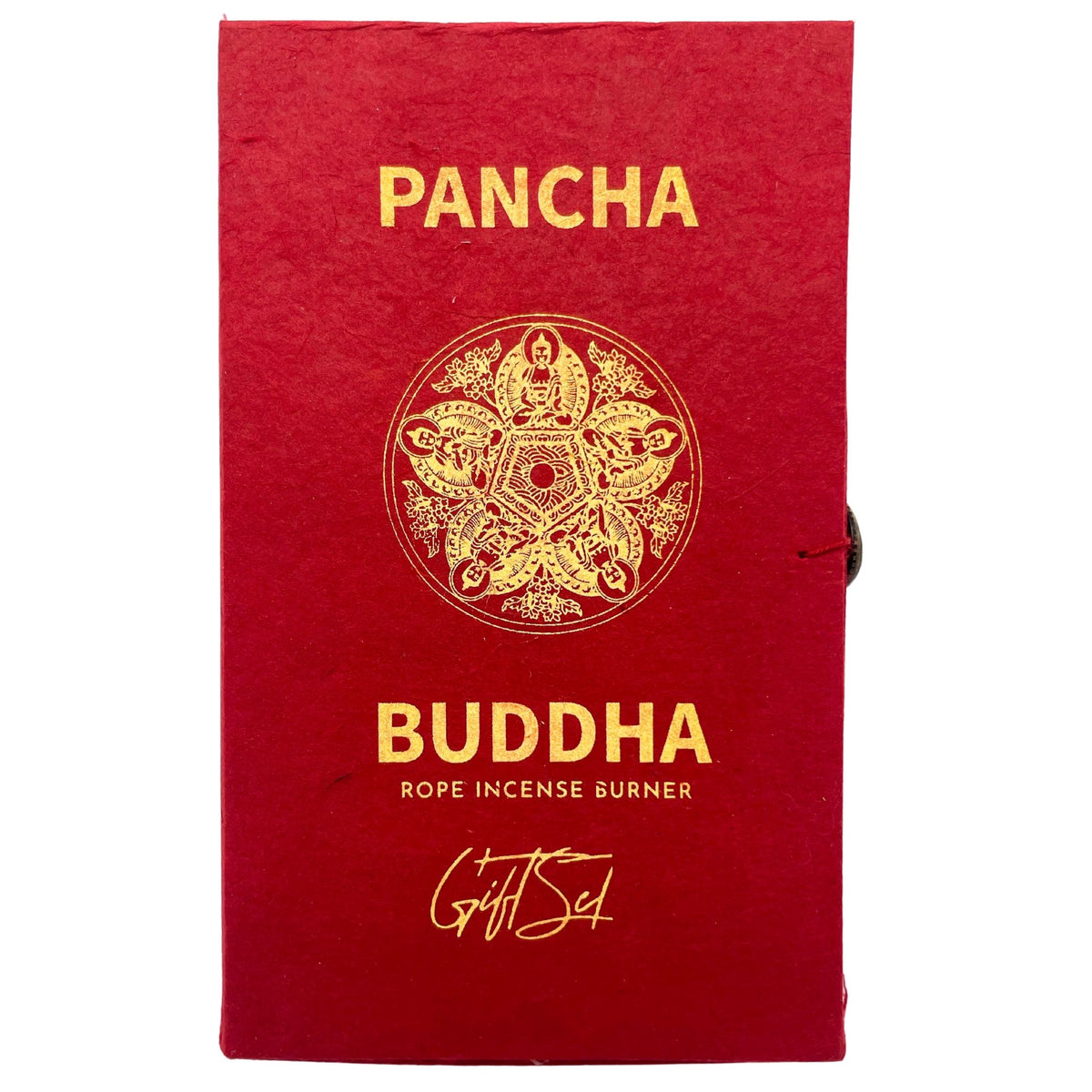 Kötélfüstölő és ezüstözött tartó szett - Pancha Buddha