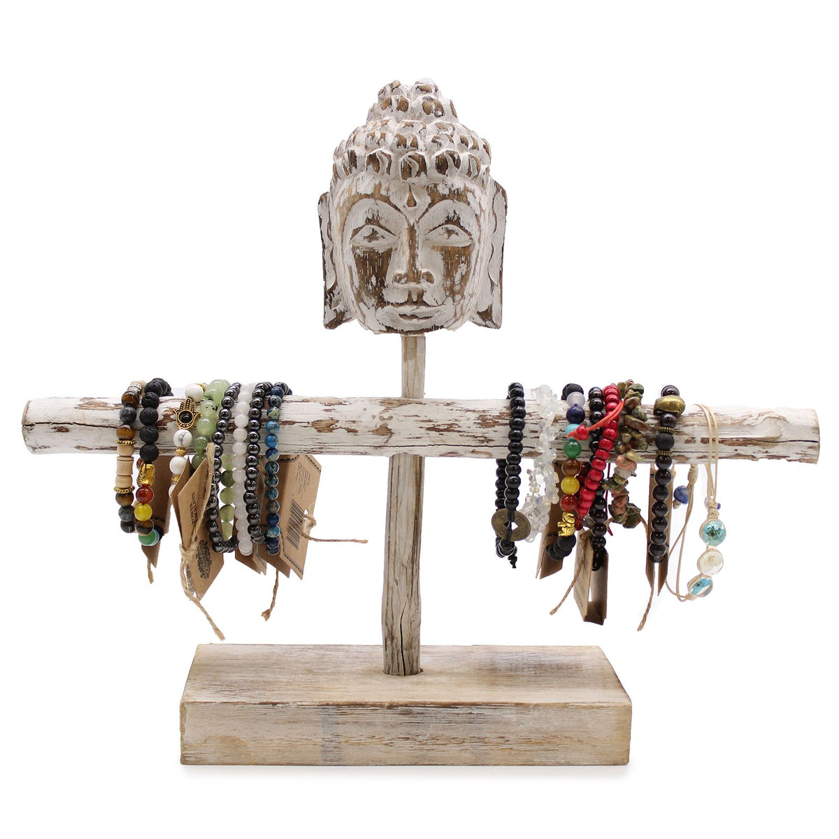 Egy ágú faág és Buddha állvány - fehérített