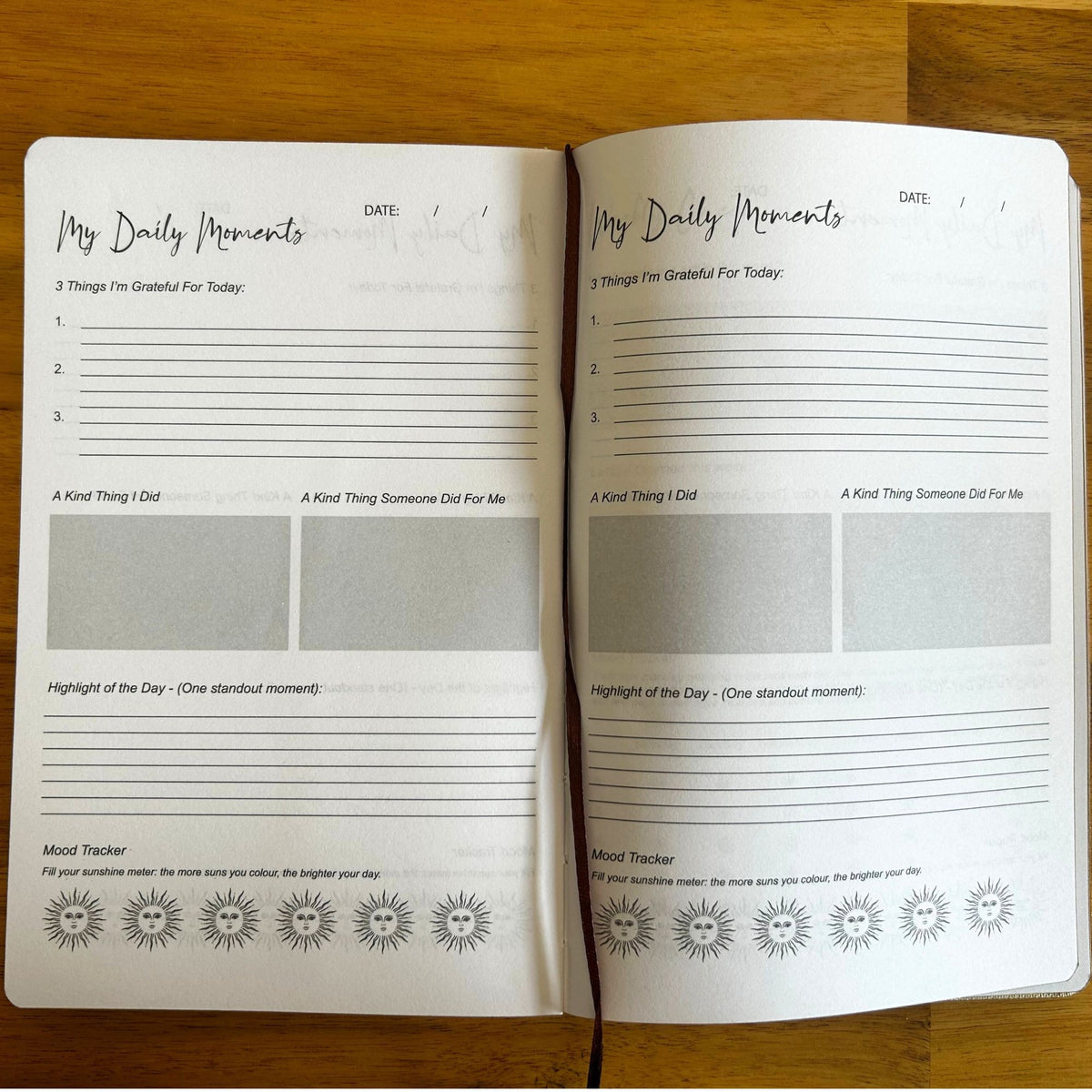 Schwarzes Dankbarkeitsjournal mit Silberschnitt – 120 Seiten – Ich bin dankbar für