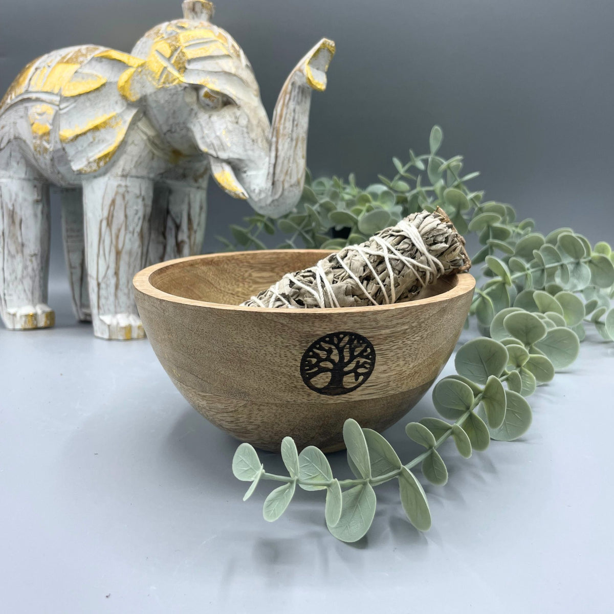 Fa füstölő- és rituális felajánlótál - Életfa - 14x7 cm