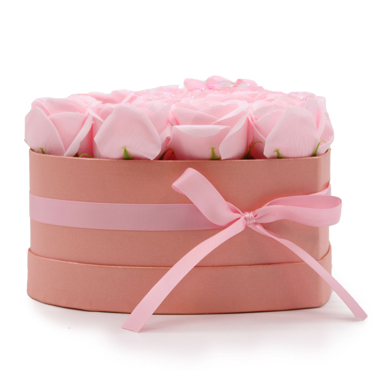 Seifenblumen-Geschenkstrauß - 13 rosa Rosen - Herz