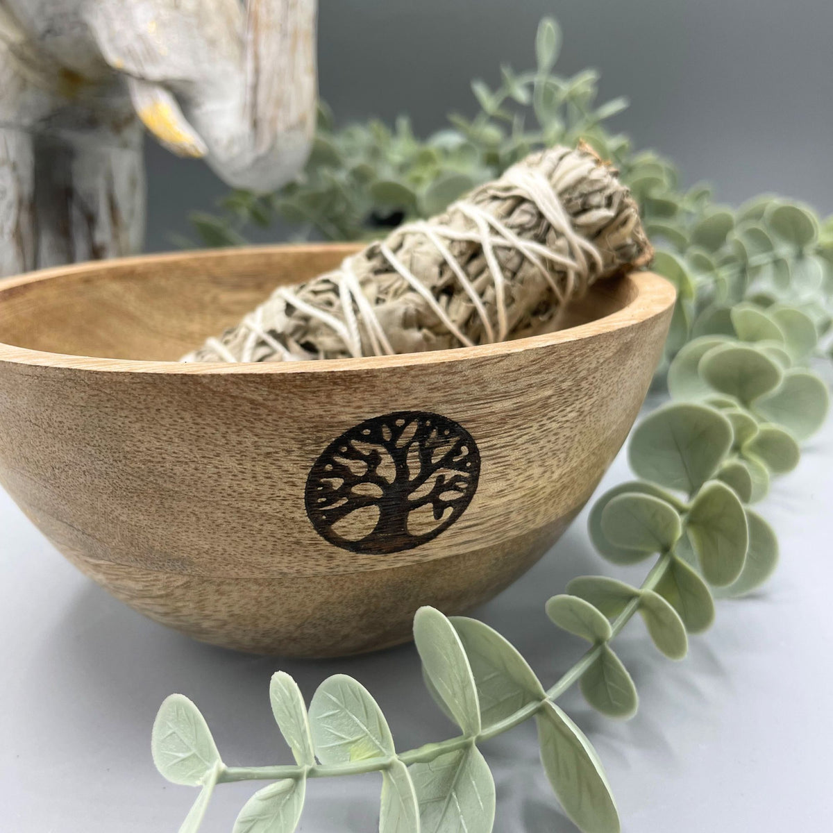 Fa füstölő- és rituális felajánlótál - Életfa - 14x7 cm