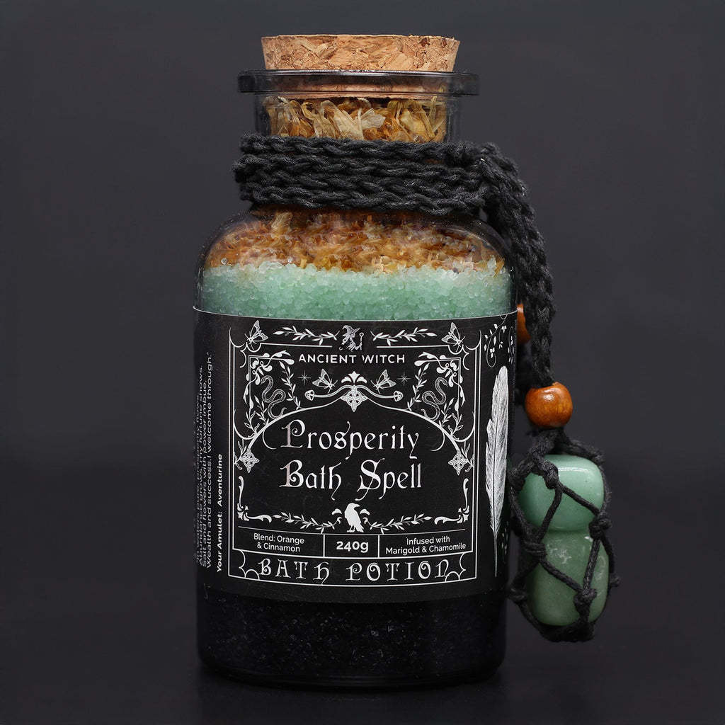 Ancient Witch koupelový kouzelný lektvar a amulet z avanturínu – prosperita