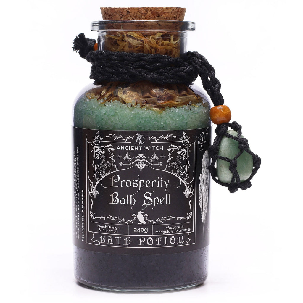 Ancient Witch koupelový kouzelný lektvar a amulet z avanturínu – prosperita
