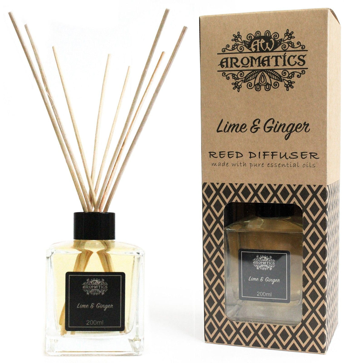 200 ml lime és gyömbér illóolajos nádpálcás illatosító