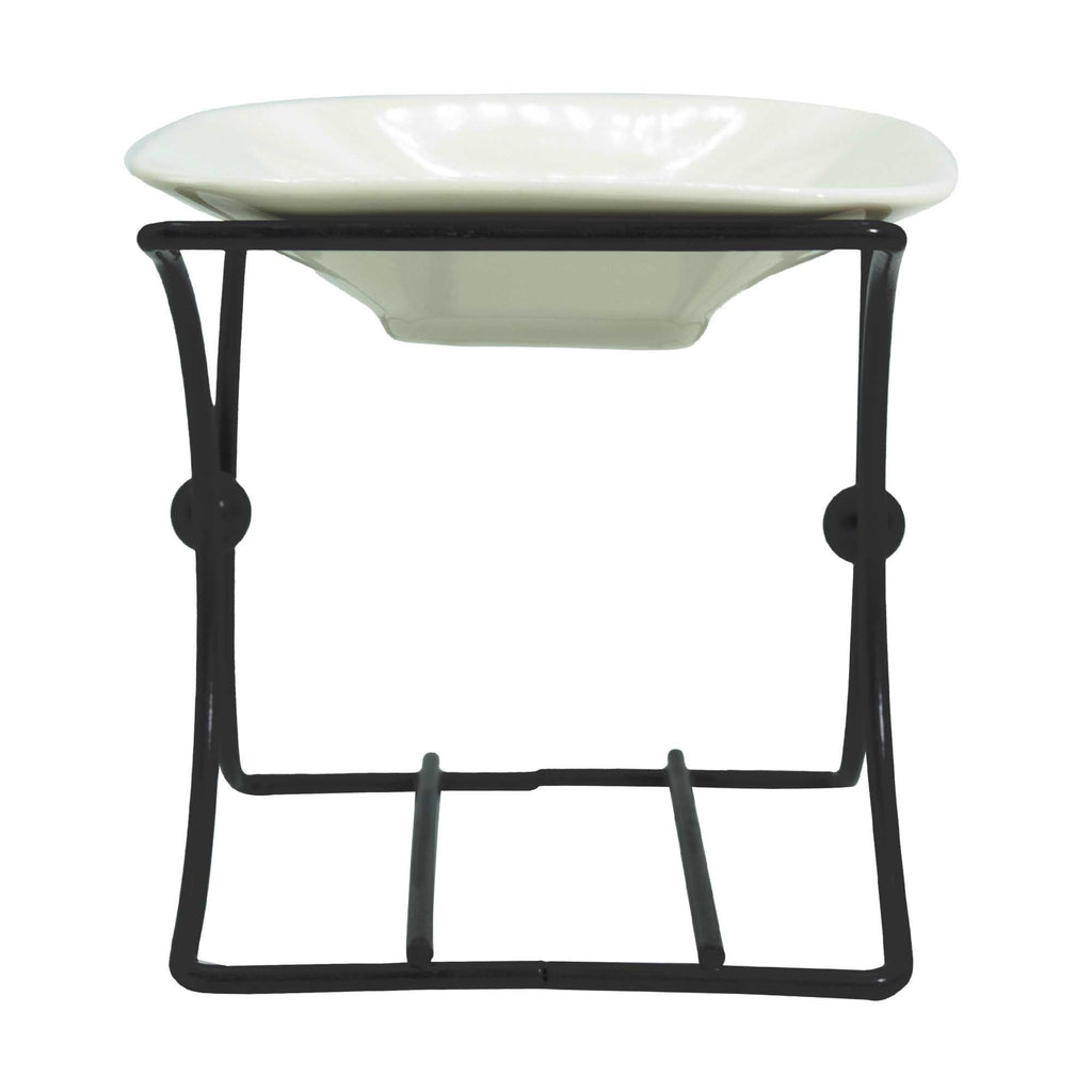 Čtvercový stojan z keramiky a kovu