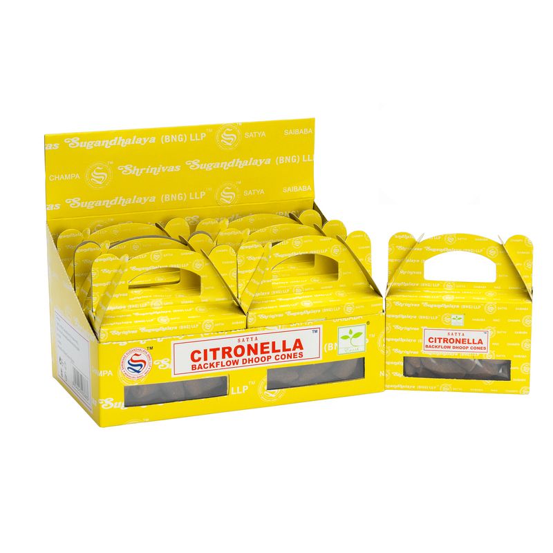 Satya visszafolyós füstölőkúp, 24 db – citronella