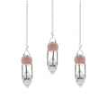 The Heart Whisperer- Double Power Pendulum - Rose Quartz Globe - Clear Quartz Double Terminated
