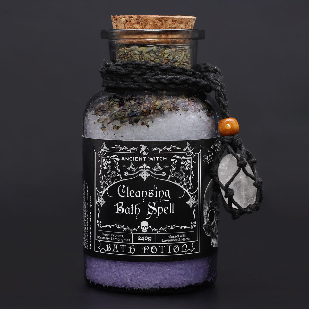 Ancient Witch fürdővarázs-főzet és hegyikristály amulett - Tisztítás