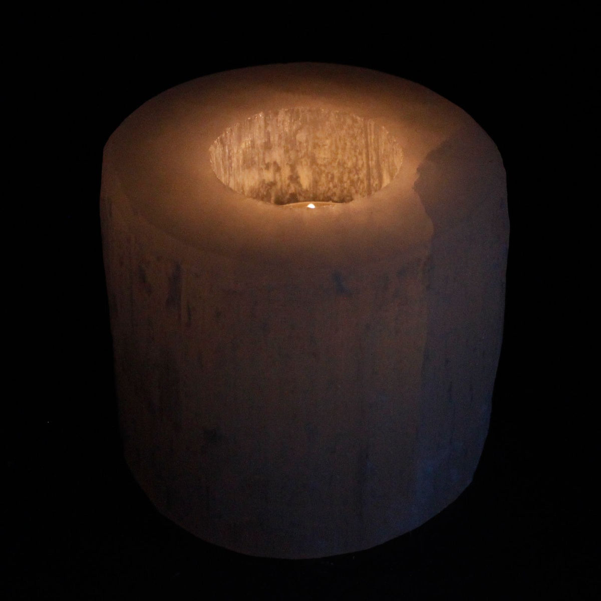 Selenitový svietnik – valec – 8 cm