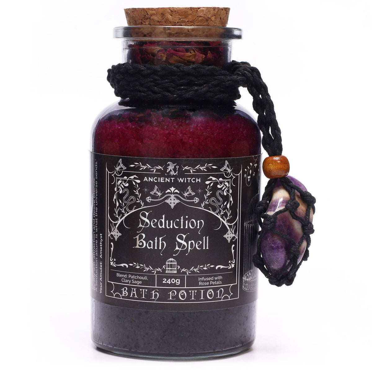 Ancient Witch fürdővarázs-főzet és ametiszt kristály amulett - Csábítás