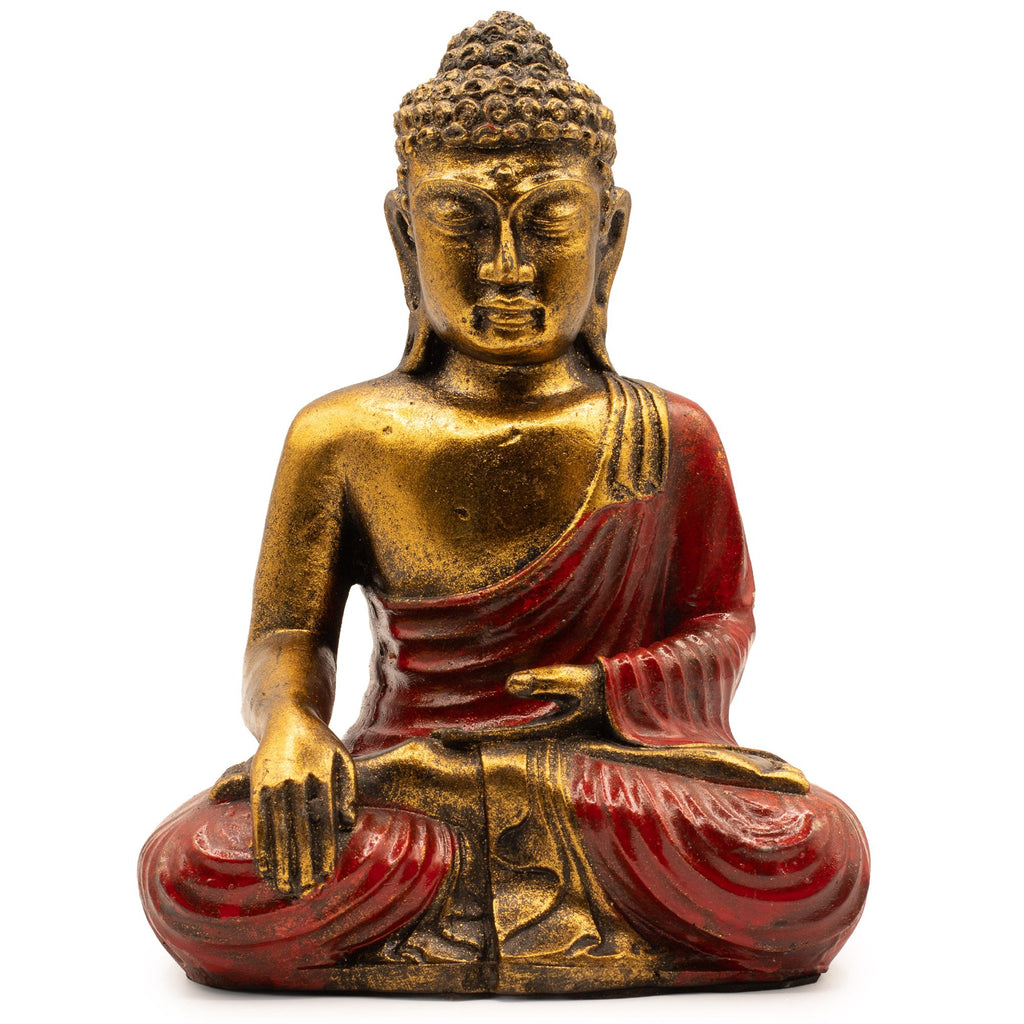 Buddha in Rot & Gold – Groß