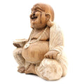 Kézzel faragott Buddha szobor - 40 cm, boldog - Fehérített