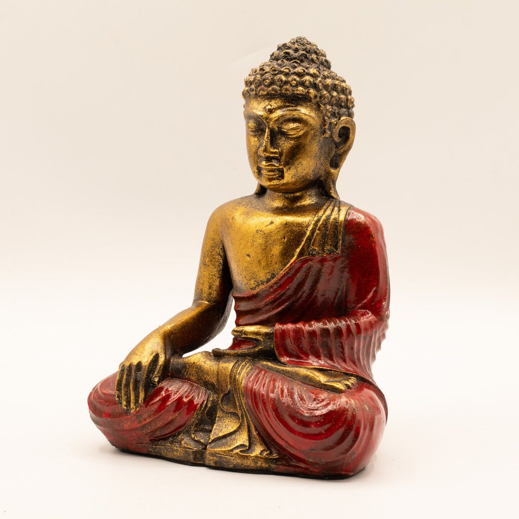 Buddha in Rot & Gold – Groß