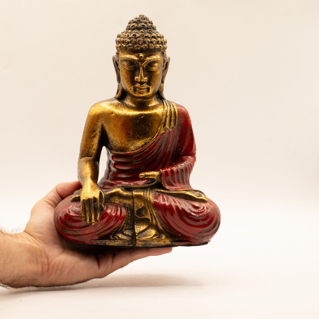 Buddha in Rot & Gold – Groß