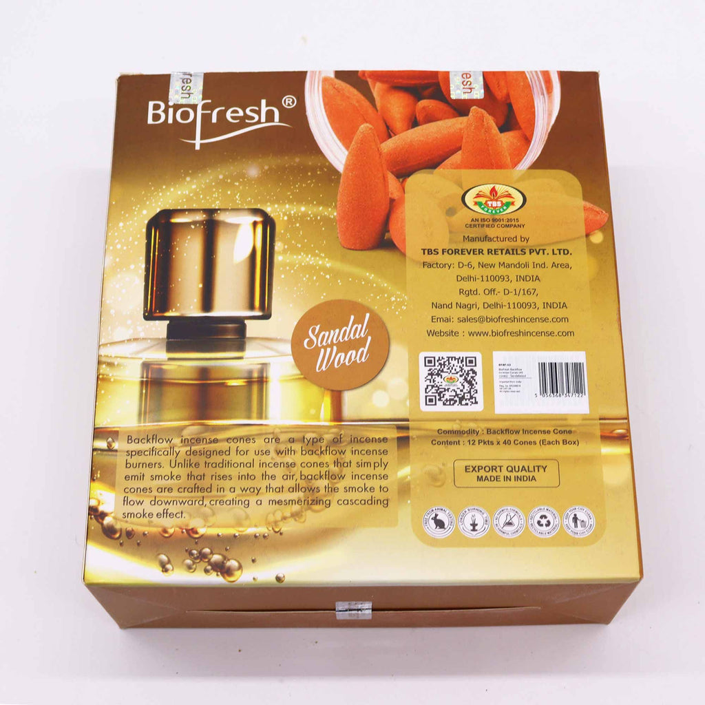 Biofresh visszafolyós füstölőkúp, 40 db – szantálfa