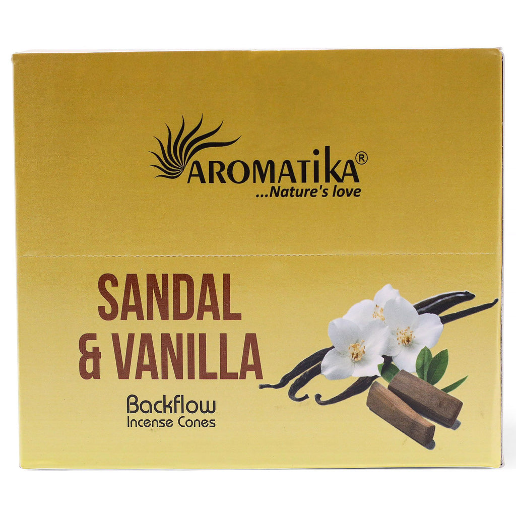 Masala visszafolyós füstölőkúp, 10 db – szantálfa és vanília