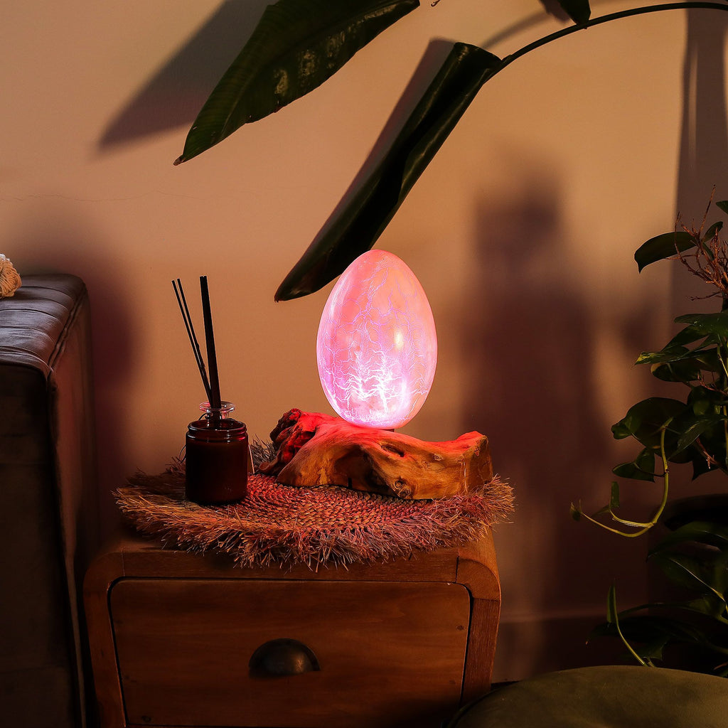 DriftGlow lámpa repedezett üveg tojás búra - narancs