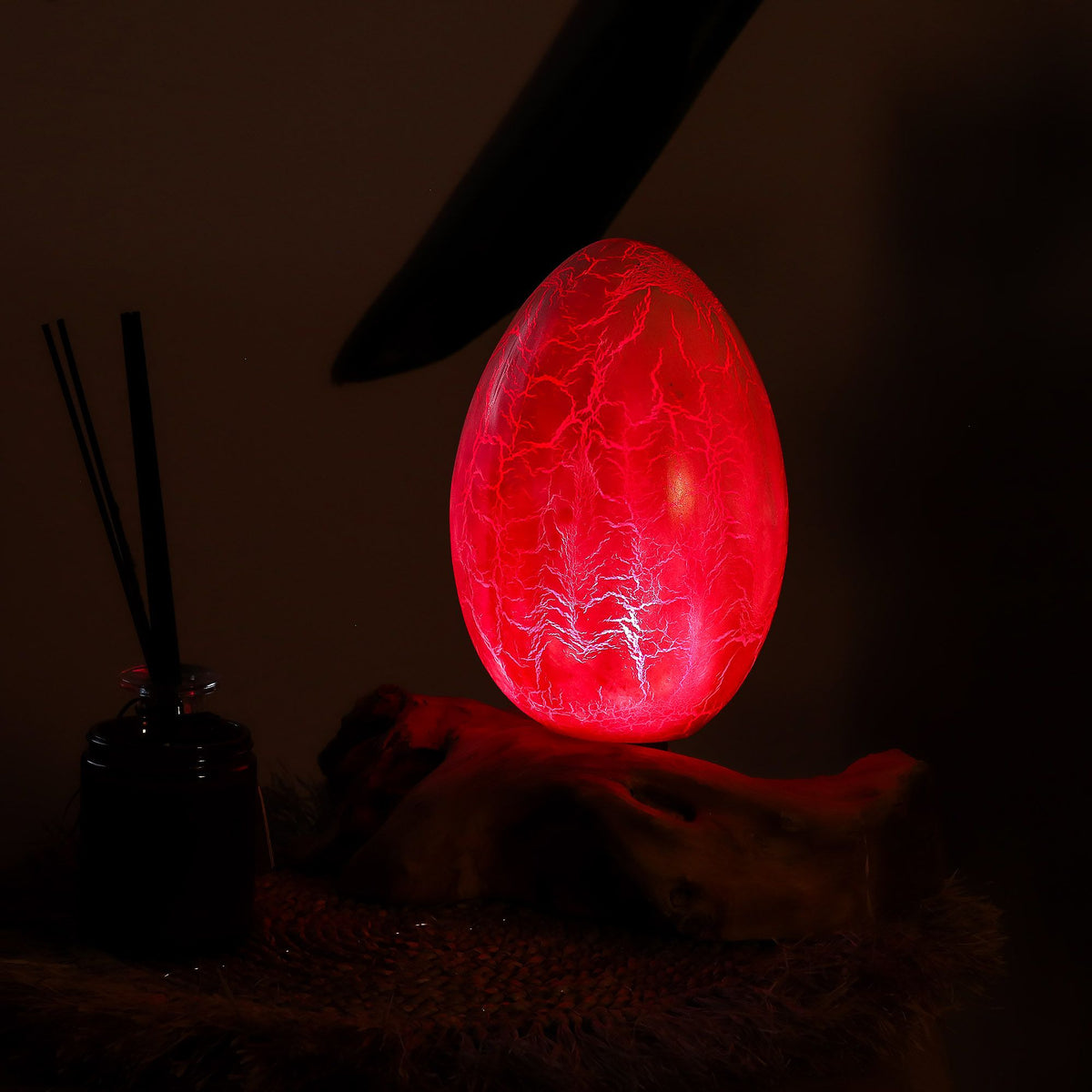 DriftGlow lámpa repedezett üveg tojás búra - narancs