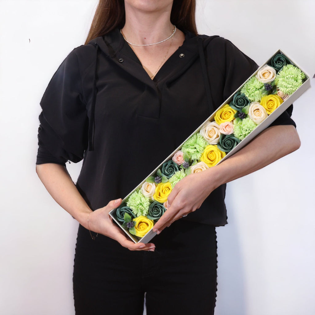 Extra hosszú doboz - tavaszi ünneplés - sárga és zöld