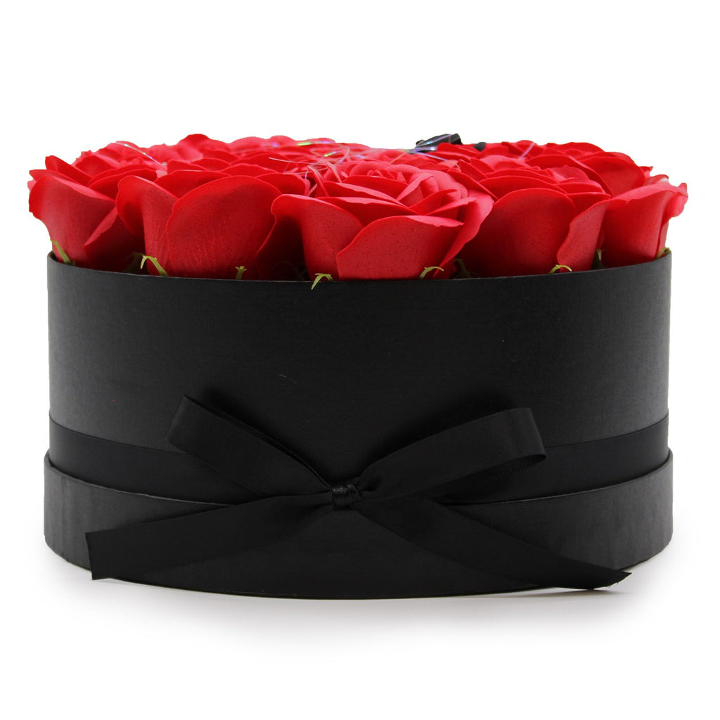 Seifenblumen-Geschenkstrauß - 14 rote Rosen - Rund