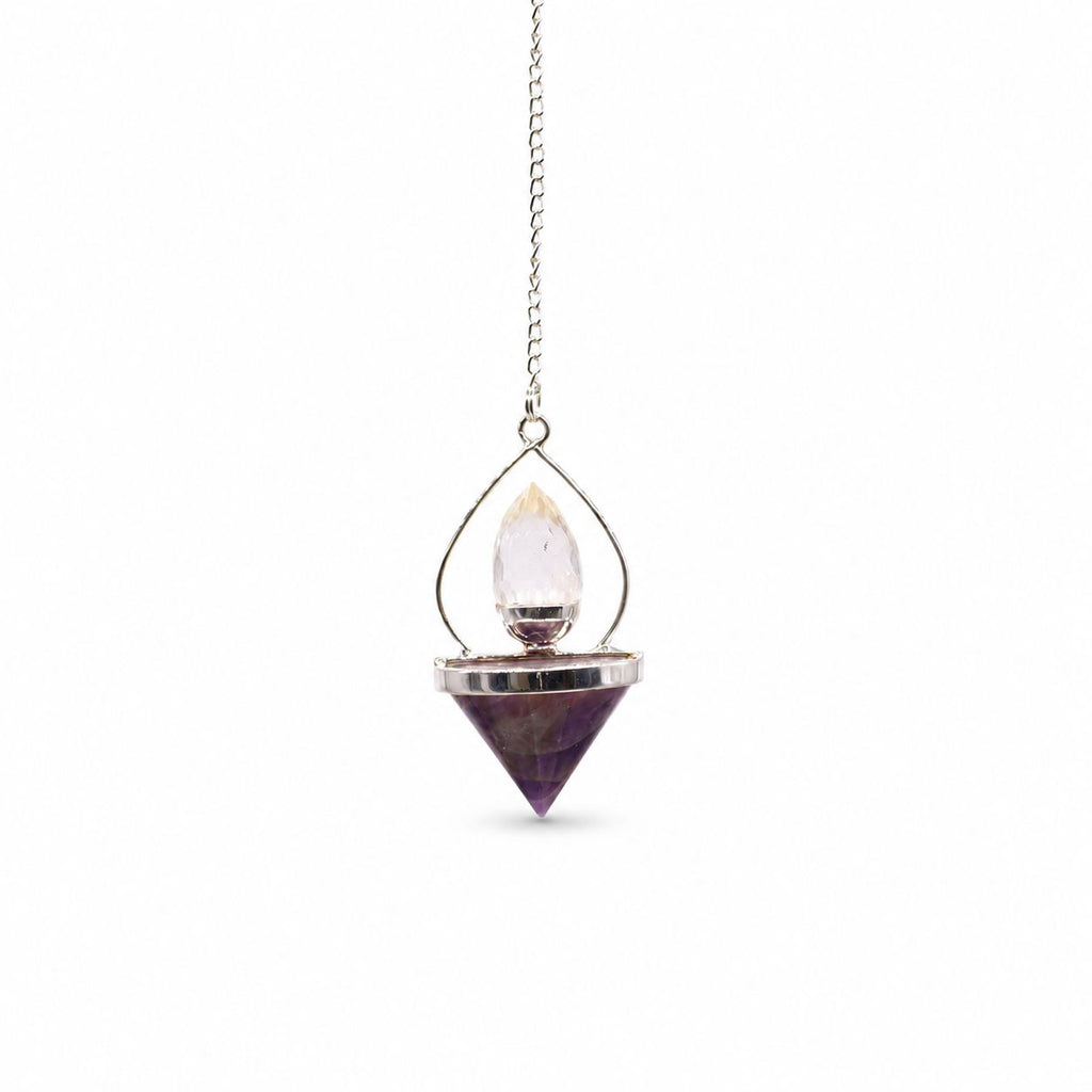 Edelstein-Pendel Laterne des Lebens - Amethyst & Bergkristall