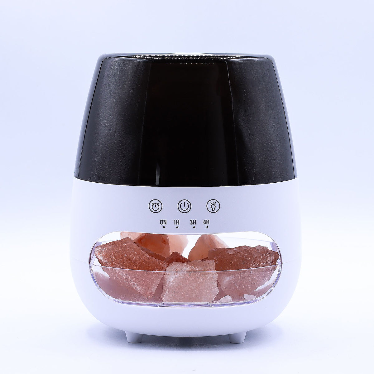 Aroma difuzér s efektem plamene a solným kamenem – bílý, USB – měnící barvy a časovač