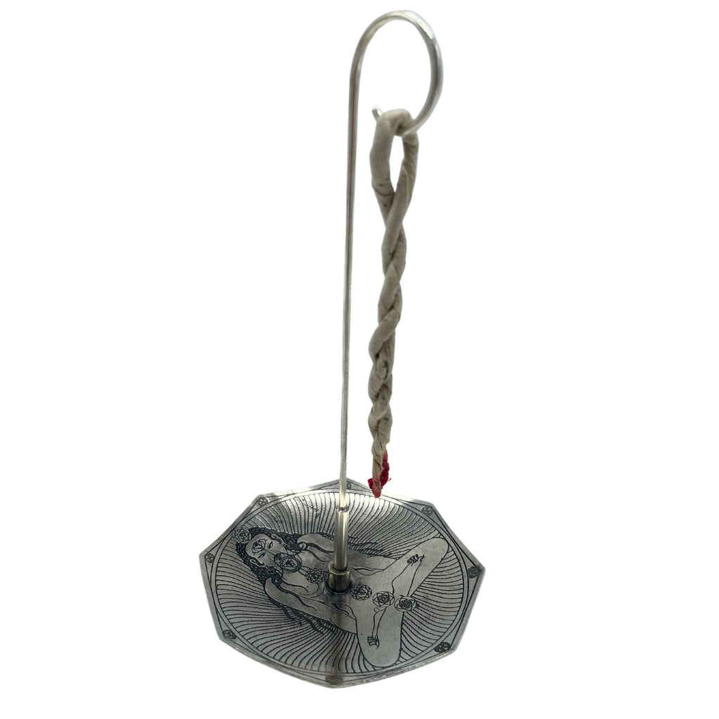 Set aus Seil-Räucherwerk und versilbertem Halter - Sieben Chakren