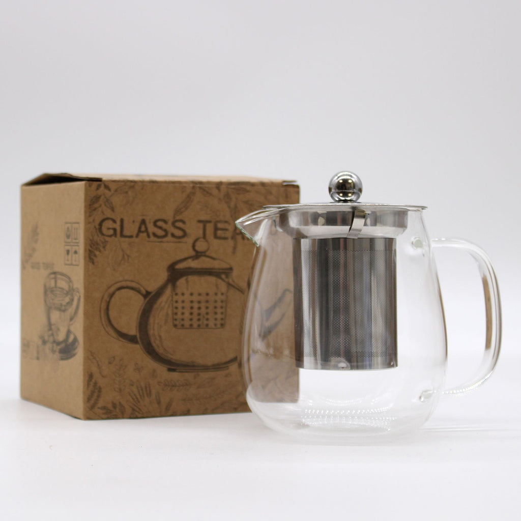 Skleněná čajová konvička se sítkem – moderní design – 550ml